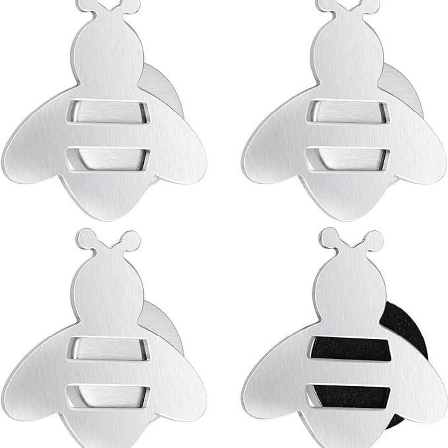 Set van 4 tafelkleedgewichten Roestvrij staal Magnetische tafelkleedklemmen Ongeveer 55 g Geschikt voor gordijnen en tafelkleden bij