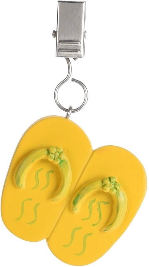 Set van 4 tafelkleedgewichten sandalen geel met klemkracht