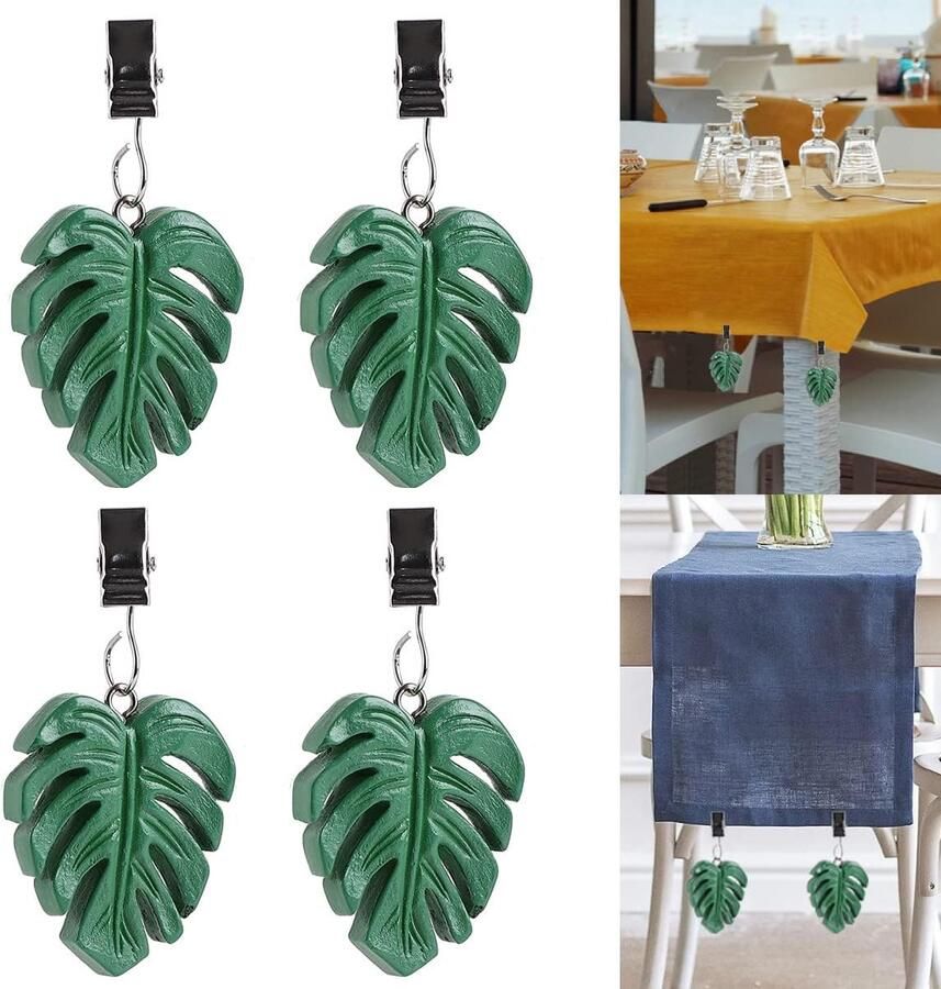 Set van 4 tafelkleedgewichten voor buiten Tafelkleedclips Tafelkleedgewichten met klemkracht Tafelkleedgewichten Gordijngewichten Bladeren