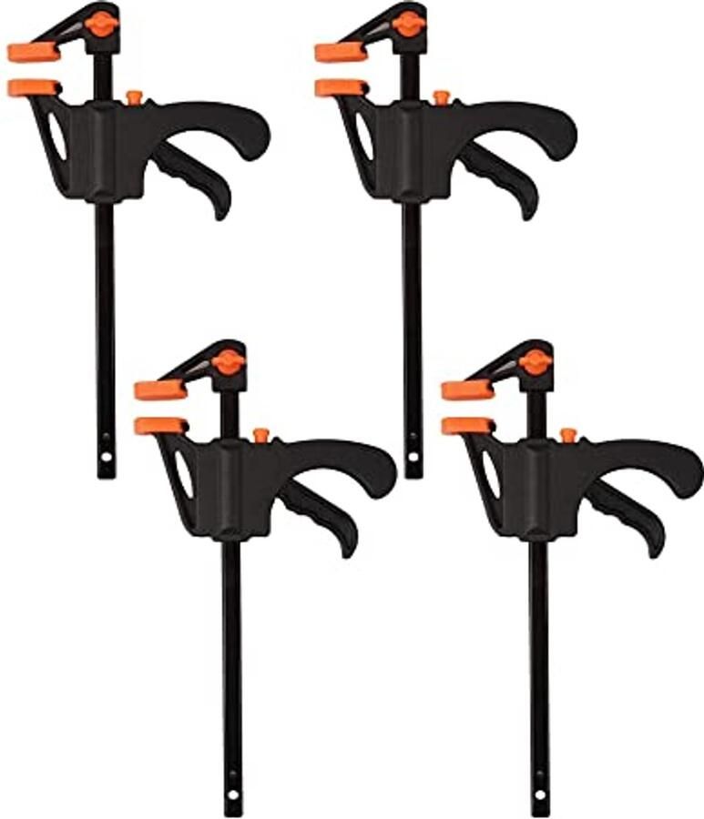 Set van 4 verstelbare eenhandsklemmen voor doe-het-zelf klussen