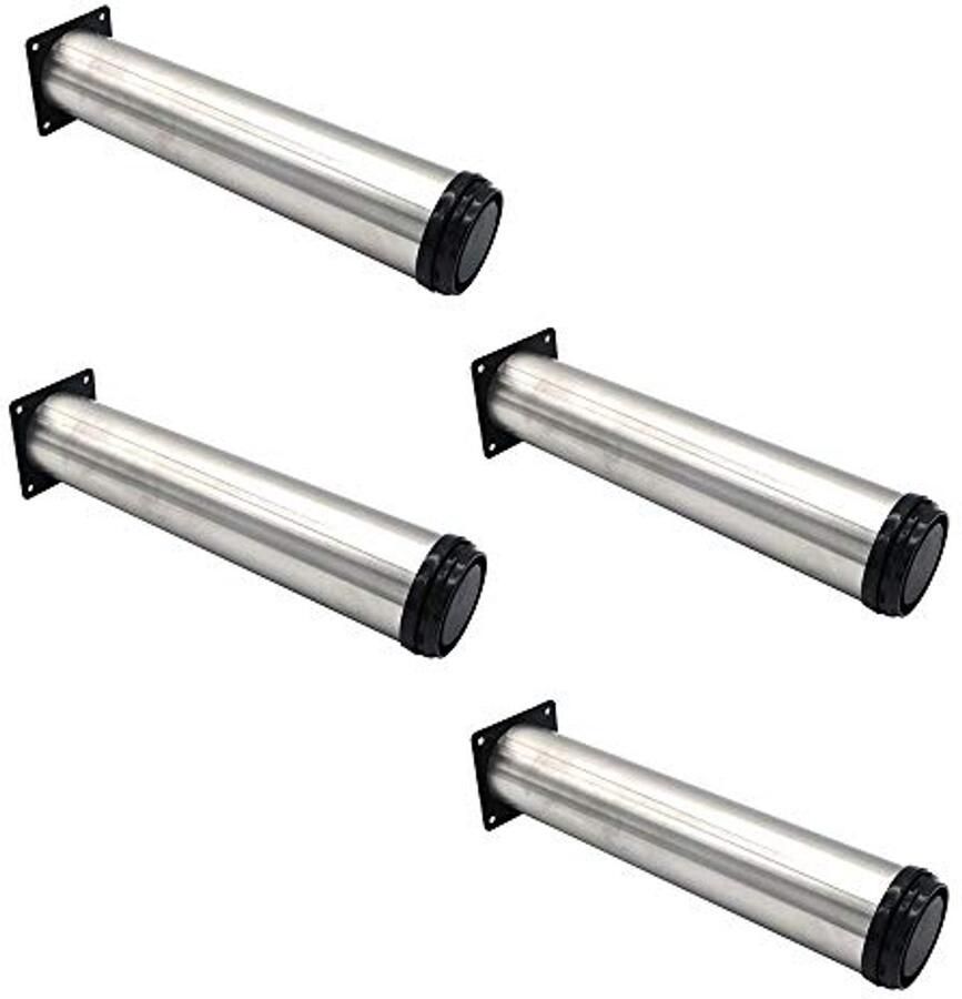 Set van 4 Verstelbare Meubelpoten van Roestvrij Staal Perfect voor Banken Kasten en Salontafels