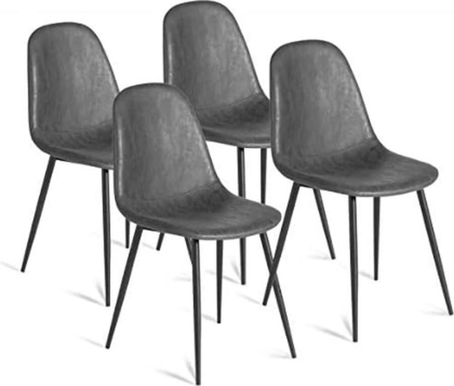 Set van 4 vintage Dali grijze eetkamerstoelen