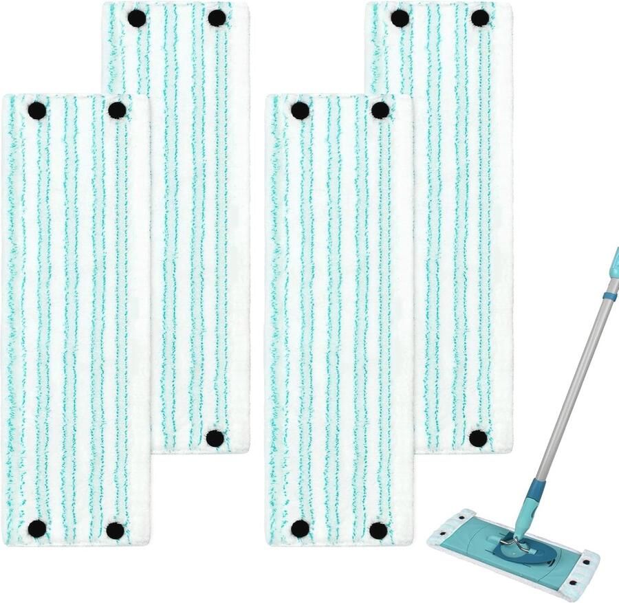 Set van 4 Vloerwissers – Vervangende Microvezel Overtrekken voor Optimaal Schoonmaken