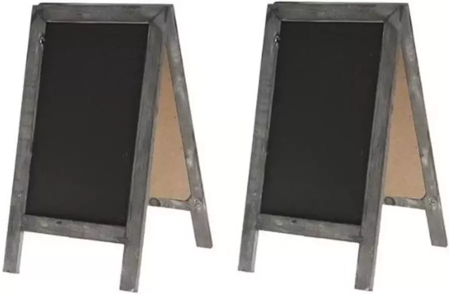 Set van 4x stuks tafel model krijtbordjes klapbordjes van hout 18 x 32 cm