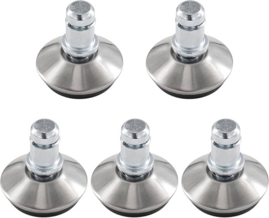 Set van 5 bureaustoel glijders 11 mm Ter vervanging van wieltjes 5 pootjes voor bureaustoel Zilver