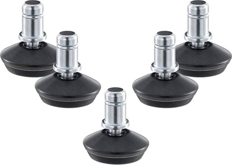 Set van 5 bureaustoel glijders 11 mm Ter vervanging van wieltjes 5 pootjes voor bureaustoel Zwart - Foto 2