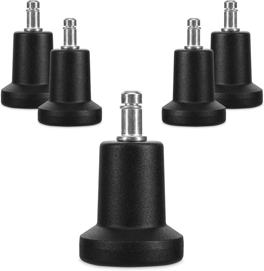 Set van 5 Bureaustoel Glijders Vervang Wieltjes 11 22 mm Zwart