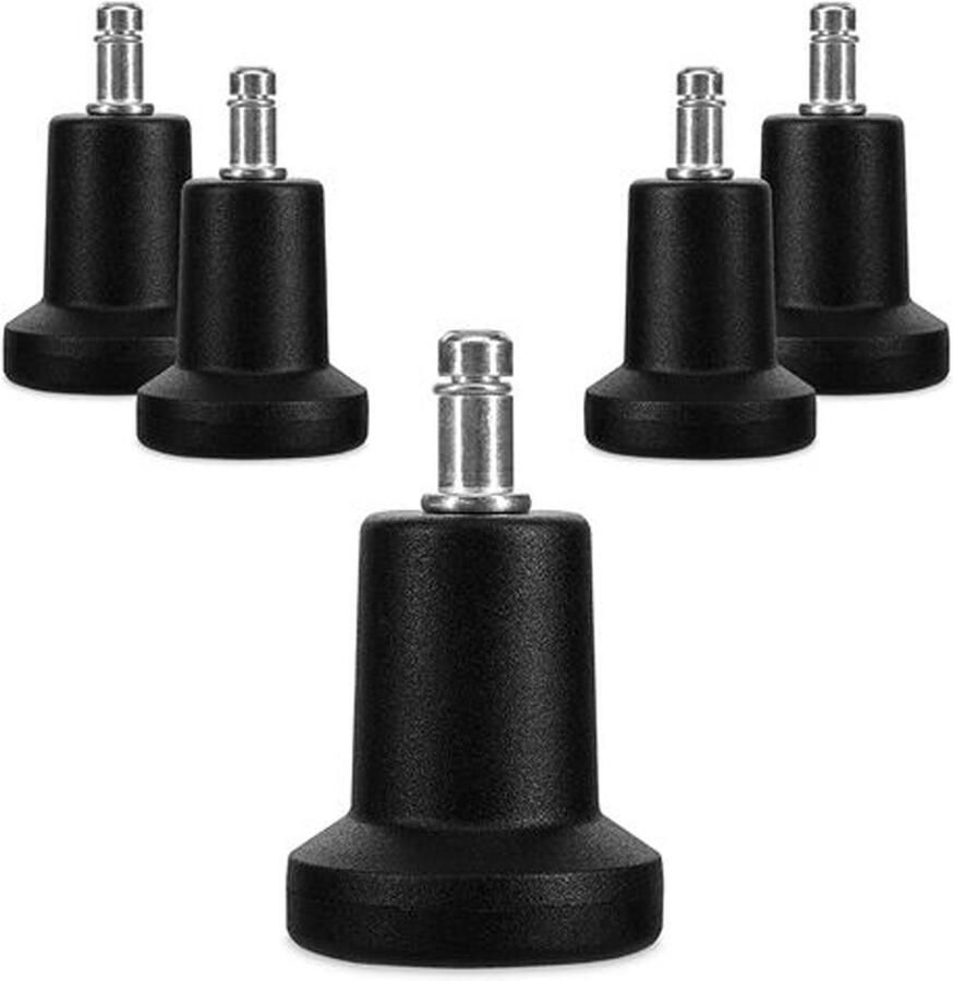 Vloerglijders Bureaustoelglijders Voetglijders Stoelvoetglijders Draaistoel vaste wielen Voor bureaustoelen 2 inch Zwart Set van 5