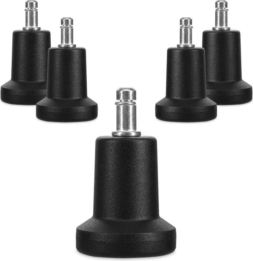 Set van 5 bureaustoel glijders Vervangen van wieltjes 10 22 mm Zwart