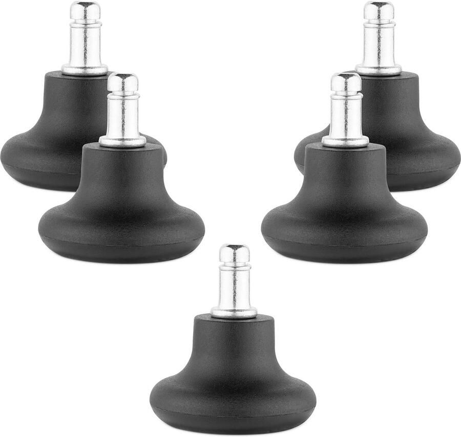 Set van 5 Bureaustoel Glijders Vervanging voor Wieltjes 11 22mm Voor Stille Stoelen Zwart