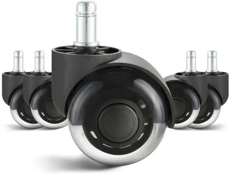 Elite Nest 2 3 inch set van 5 bureaustoelwielen zwenkwielen bureaustoelwielen stoelwielen bureaustoel wielen 11mm bureaustoelwielen voor harde vloer universele zwenkwiel voor hardhouten vloeren en tapijt