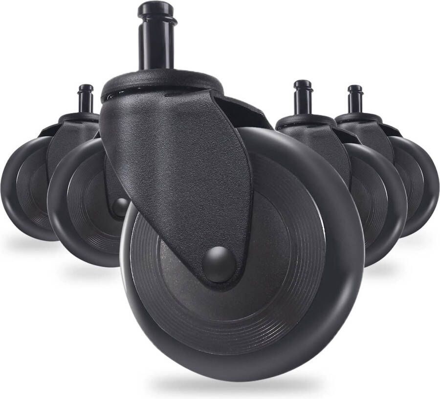 Set van 5 bureaustoelwieltjes harde vloerwielen 11 mm x 22 mm geschikt voor alle vloeren of tapijten duurzame bureaustoelwielen voor stoelen