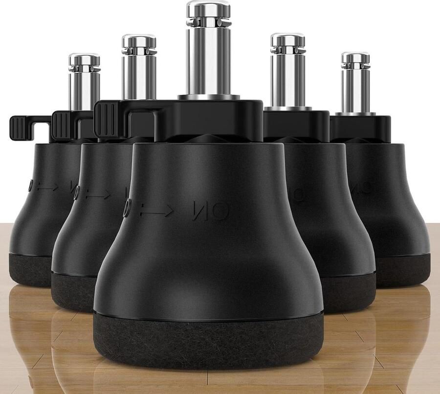 Set van 5 reserve wielen bureaustoel vloerglijders harde vloeren