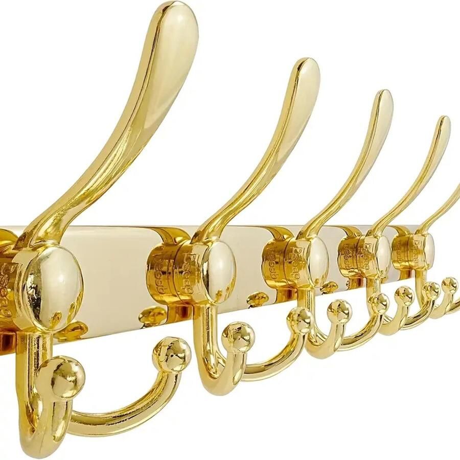 Set van 5 Roestvrijstalen Kapstokhaken op Hakenrail – Wandkapstok Accessoire