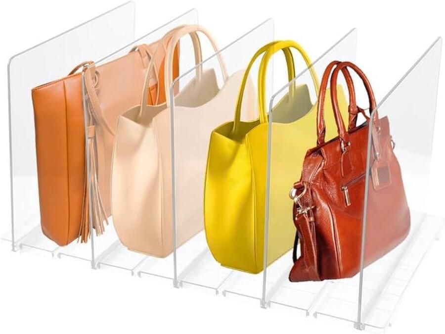 Set van 5 transparante plankverdelers heldere zakstandaard verstelbare plankverdelers voor het opbergen van handtassen plankverdeler kledingkast voor slaapkamer keuken kasten
