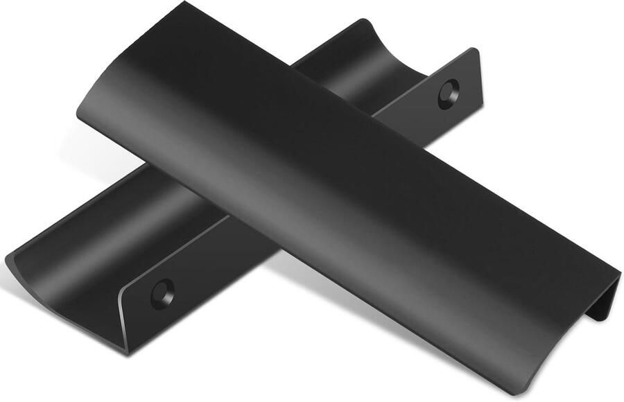 Set van 5 verborgen keukengrepen modern ontwerp zwart aluminium