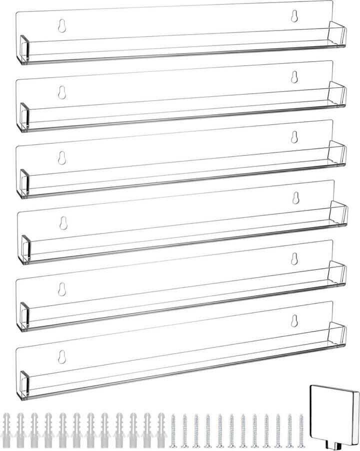 Set van 6 acryl nagellakplanken 38 cm wandplanken voor nagellak parfum cosmetica tot 90 flesjes