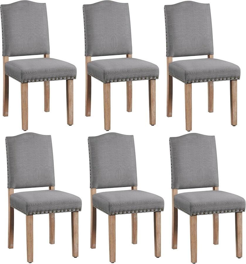 Set van 6 comfortabele eetkamerstoelen met hoge rugleuning Modern gestoffeerde keukenstoelen voor woonkamer en keuken