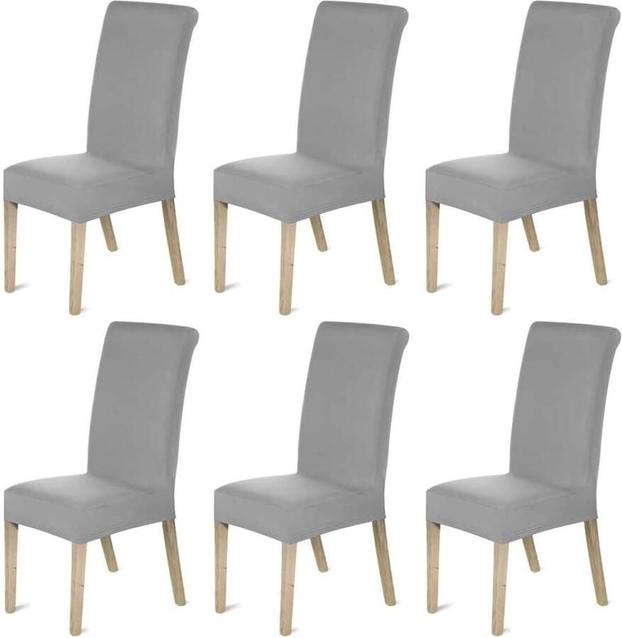 Set van 6 elastische stoelhoezen voor eetkamerstoelen Wasbare moderne en comfortabele hoezen