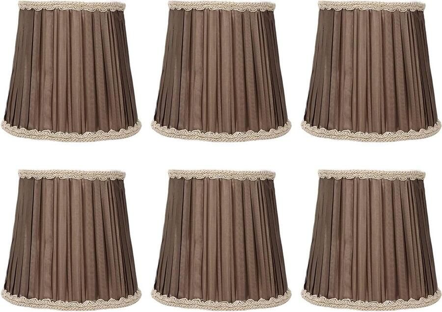 Set van 6 Kroonluchter Shades Lampenkapjes Sconce Shade Small Uno Fitter Bell Lampenkapjes voor Vloer Hanglamp Vervanging