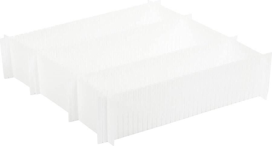 Set van 6 Ladeverdelers Verstelbare lengtes Wit Polypropyleen 44 x 10 cm