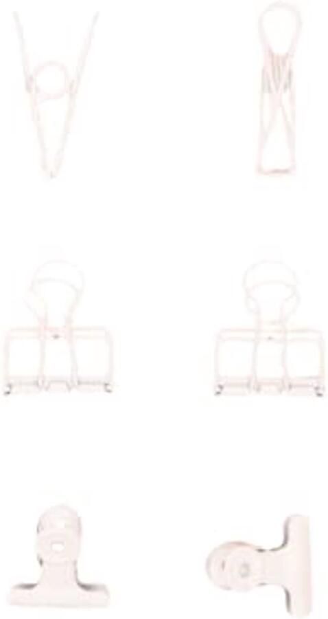 Set van 6 metalen klemmen voor scrapbooking en knutselen maten en motieven