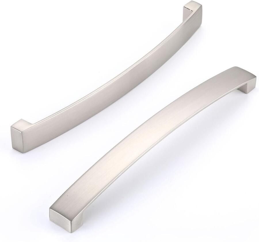 Set van 6 meubelgrepen voor keukenkasten satijn nikkel aluminium