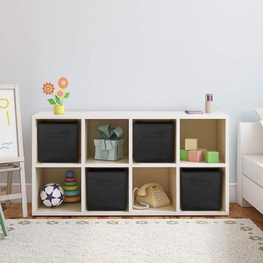 Set van 6 Opvouwbare Stoffen Opbergmanden voor Kleding Speelgoed en Boeken Stofdicht en Ruimtebesparend met Handvatten