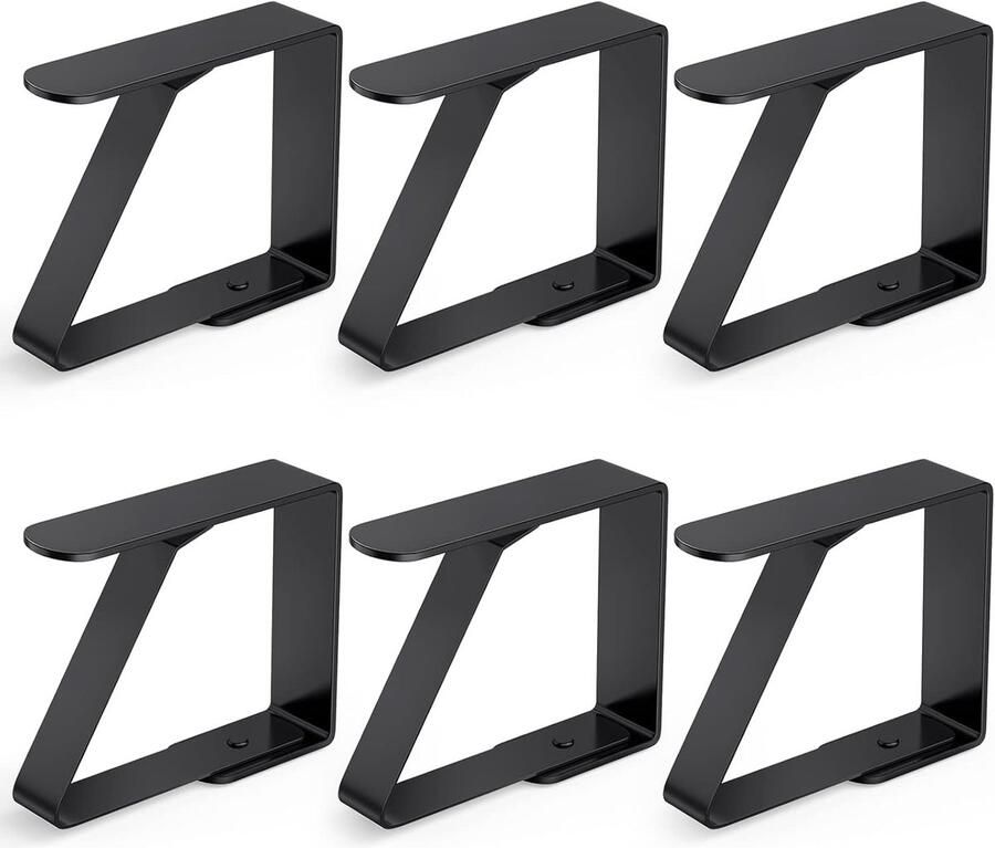 ZVD Set van 6 RVS tafelkleedklemmen 5×4cm Voor dikke tafels tuintafels restauranttafels Tafelkleedhouder Zwart