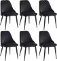 Vente-unique Set van 6 stoelen EZRA Fluweel en metaal Zwart L 53 cm x H 86 cm x D 59 cm - Thumbnail 2
