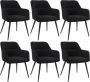 Set van 6 stoelen HEKA Met armleuningen Stof en metaal Zwart L 59.5 cm x H 78 cm x D 61 cm - Thumbnail 2