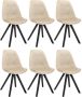 Set van 6 stoelen in scandinavische stijl ANEYA Fluweel & poten in Hevea Beige L 48.5 cm x H 85 cm x D 55 cm - Thumbnail 2