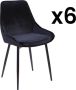 Vente-unique Set van 6 stoelen MASURIE Fluweel Zwart L 49 cm x H 85.5 cm x D 56 cm - Thumbnail 2