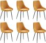 Vente-unique Set van 6 stoelen MASURIE Stof Geel L 49 cm x H 85.5 cm x D 56 cm - Thumbnail 2
