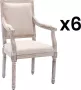 Set van 6 stoelen met armleuningen van stof en rubberhout Beige AMBOISETTE L 59 cm x H 101 cm x D 57.5 cm - Thumbnail 1