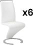Vente-unique Set van 6 stoelen TWIZY Wit kunstleer L 61 cm x H 100 cm x D 49 cm - Thumbnail 2