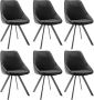 Vente-unique Set van 6 stoelen VIENNA Fluweel en metaal Zwart L 50 cm x H 83 cm x D 61 cm - Thumbnail 2