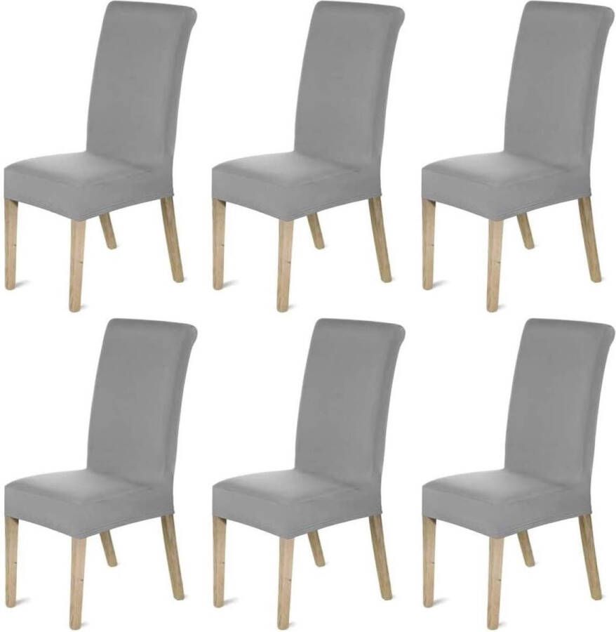 Set van 6 stoelhoezen stretchhoezen elastische moderne stoelhoezen afneembaar wasbare stoelhoezen voor eetkamerstoelen