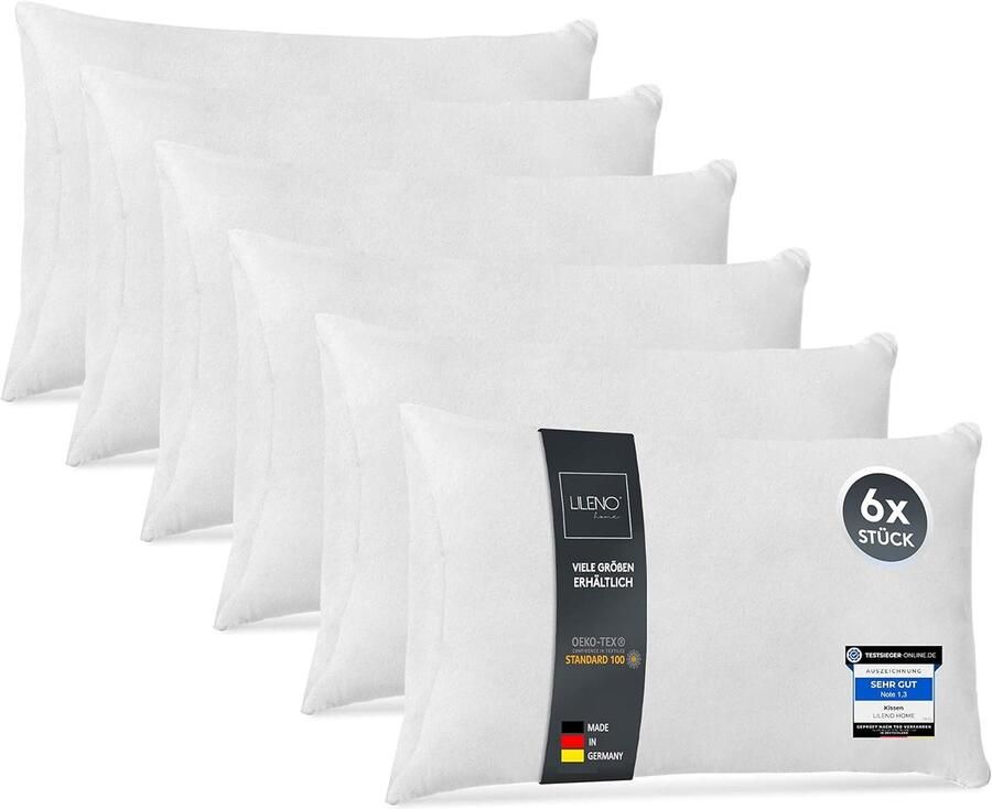 Set van 6 Wasbare Kussenvullingen 40x60 cm Geschikt voor Allergieën Polyester Binnenkussens voor Bank Sofa en Hoofdkussen
