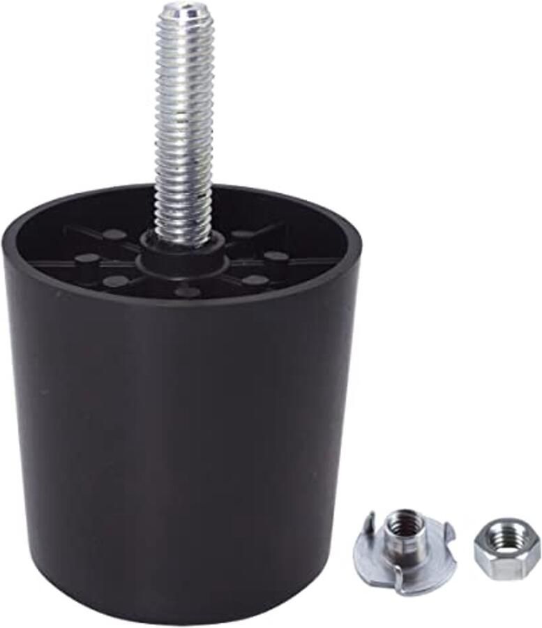 Set van 8 kunststof meubelpoten hoogte 50 mm ronde Ø 50 mm met M8 bouten