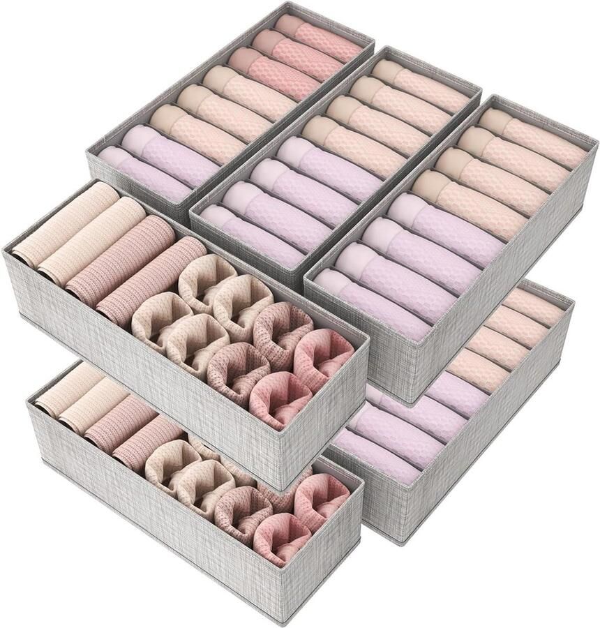 Set van 8 lade-organizer voor opvouwbare HEMNES dressoir ladeverdeler voor kledingopbergdoos opbergmand voor ondergoed kinderkleding sokken stropdassen grijs