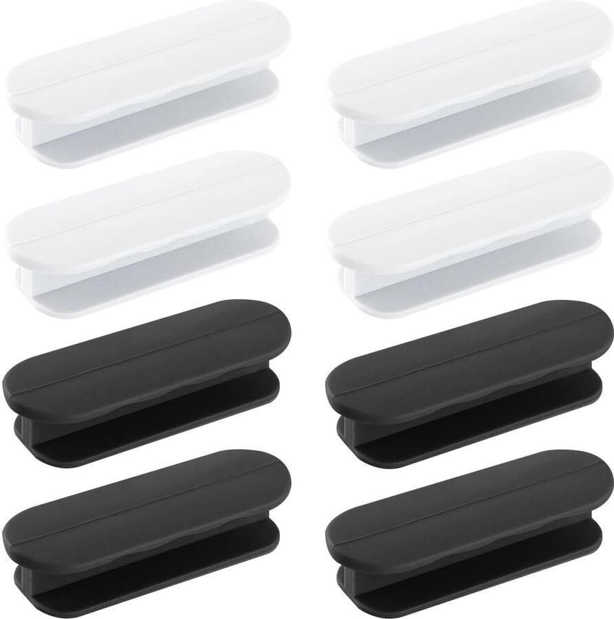 Set van 8 Meubelknoppen Zwarte en Witte Deurgrepen Zelfklevende Kastgrepen