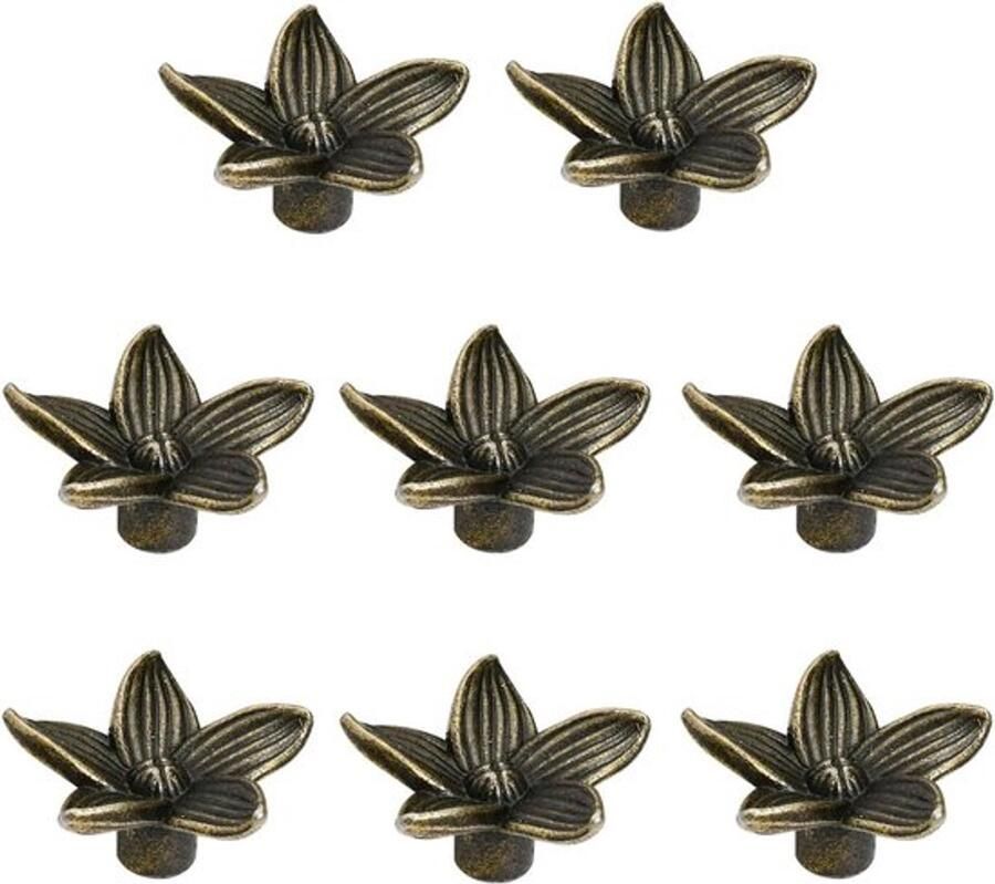 Set van 8 stuks 28 mm ladeknoppen deurknoppen bloem kastknoppen met schroeven- Decoratieve kastknoppen voor kasten en kledingkasten 8 stuks- Ladeknoppen en deurknoppen voor kasten Set van 8