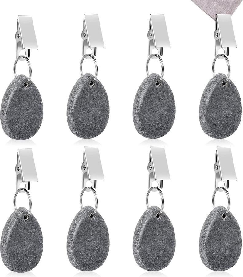 Set van 8 stuks tafelkleedgewichten met klem druppelvorm voor familie party camping bruiloft tuin picknick