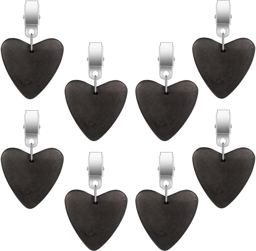 Set van 8 tafelkleedgewichten natuursteen tafelkleedhouder tafelkleedgewicht voor buiten met stalen clip tafelkleedgewicht buiten voor familie feest bruiloft tuin picknick