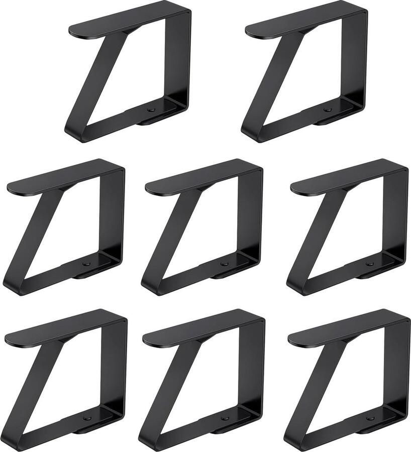Set van 8 tafelkleedklemmen tafelkleedhouders roestvrij staal tafelklemmen voor dikke tafels tuintafel restaurant familie eettafel zwart 5 x 4 cm - Foto 2