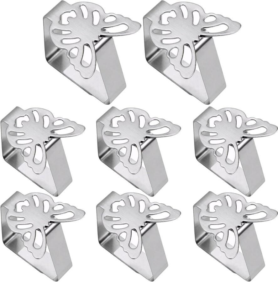 Set van 8 vlindermotief tafelkleedclips tafelkleedklemmen voor buiten 6 5 x 5 cm