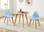 Set van kindertafel LOULOUNE + 2 stoelen LILINOU Naturel en blauw L 60 cm x H 51 cm x D 60 cm - Thumbnail 1