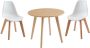 Set van kindertafel LOULOUNE + 2 stoelen LILINOU Naturel en wit L 60 cm x H 51 cm x D 60 cm - Thumbnail 1
