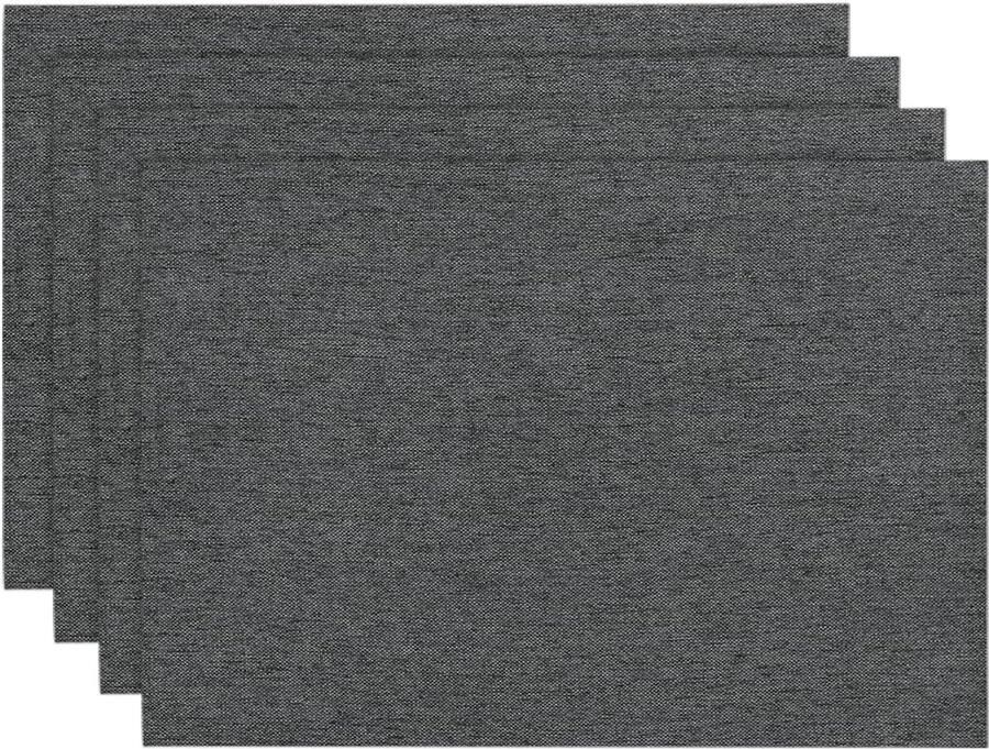 Set van placemats voor eettafel seizoensgebonden decoratie 4 stuks grijs 30 x 45 cm